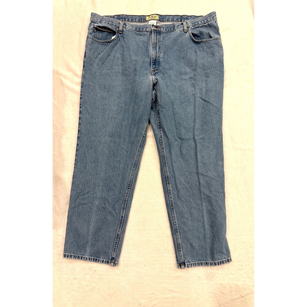 LL Bean Classic Fit Mens Jeans 46x30 Blue Denim Straight Leg 100% Cotton 220626